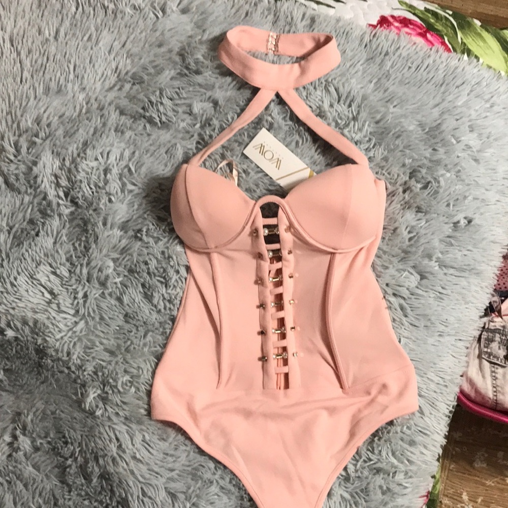 Pink corset bodysuit 😍